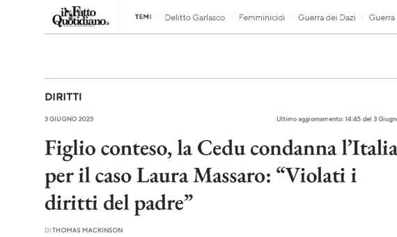 Figlio conteso, la CEDU condanna l’Italia: violati i diritti del padre